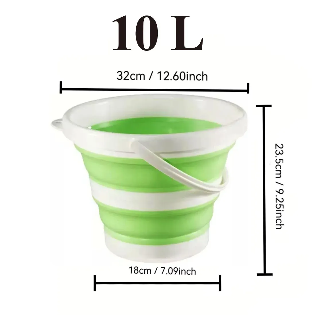 Seau pliable portable 5/10 L, durable, gain de place, facile à ranger, idéal pour le lavage de voiture, le camping, la pêche et les voyages en plein air 8