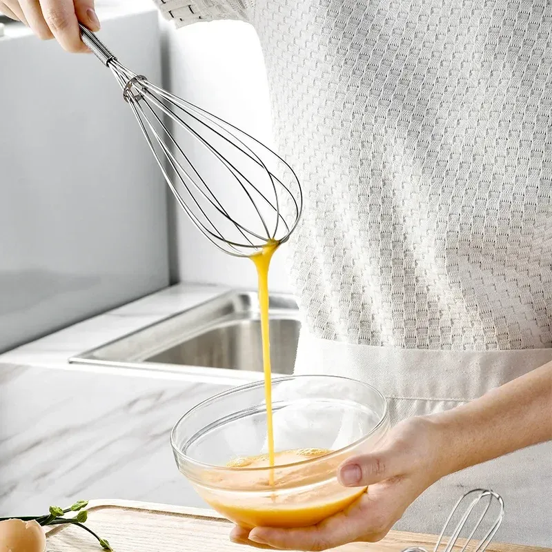 Batteur à Œufs Manuel en Acier Inoxydable, Mini Fouet de Cuisine, Outil de Cuisson Écologique, 1 Pièce 3