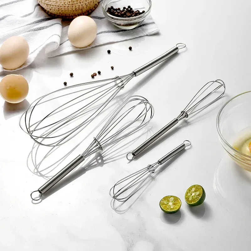 Batteur à Œufs Manuel en Acier Inoxydable, Mini Fouet de Cuisine, Outil de Cuisson Écologique, 1 Pièce 5