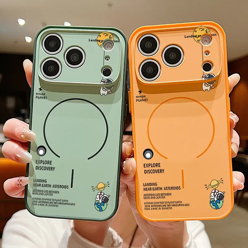 Coque astronaute en apesanteur pour iPhone 17 Pro Max, compatible MagSafe, finition effet peau 3
