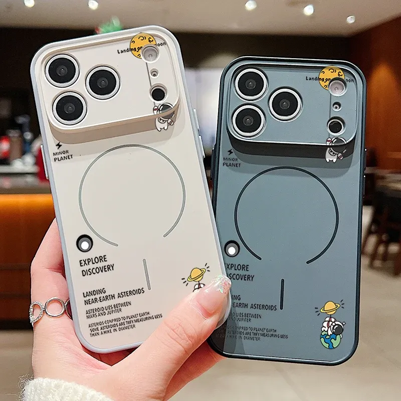 Coque astronaute en apesanteur pour iPhone 17 Pro Max, compatible MagSafe, finition effet peau 4