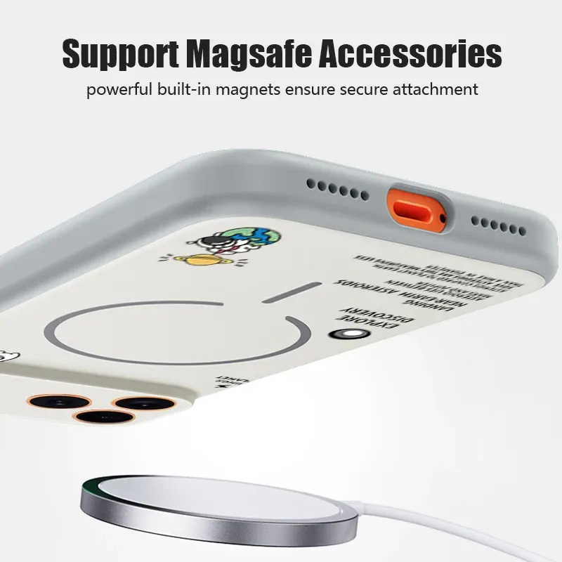 Coque astronaute en apesanteur pour iPhone 17 Pro Max, compatible MagSafe, finition effet peau 5