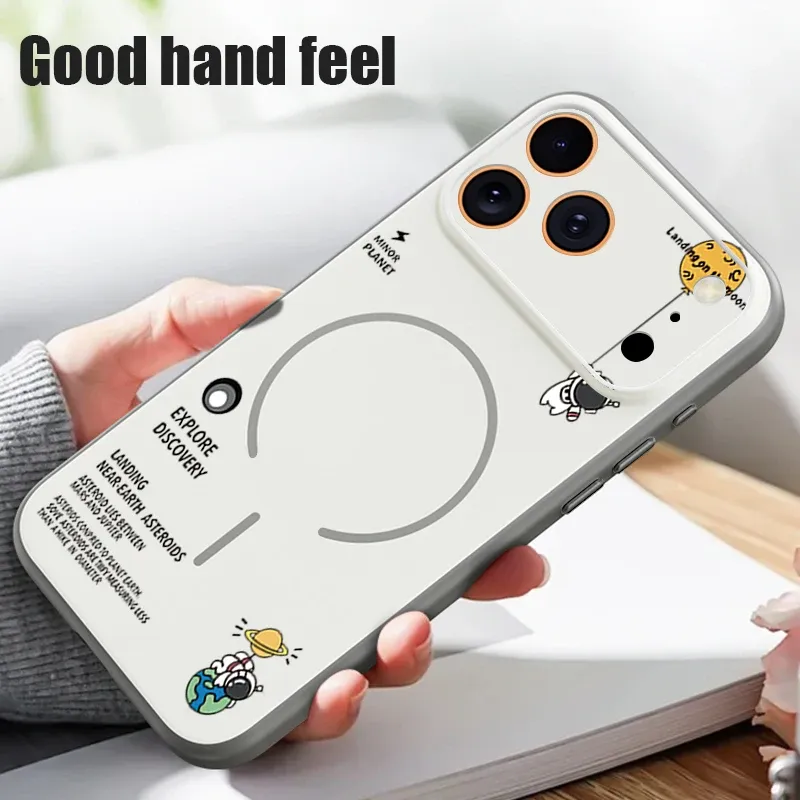 Coque astronaute en apesanteur pour iPhone 17 Pro Max, compatible MagSafe, finition effet peau 6