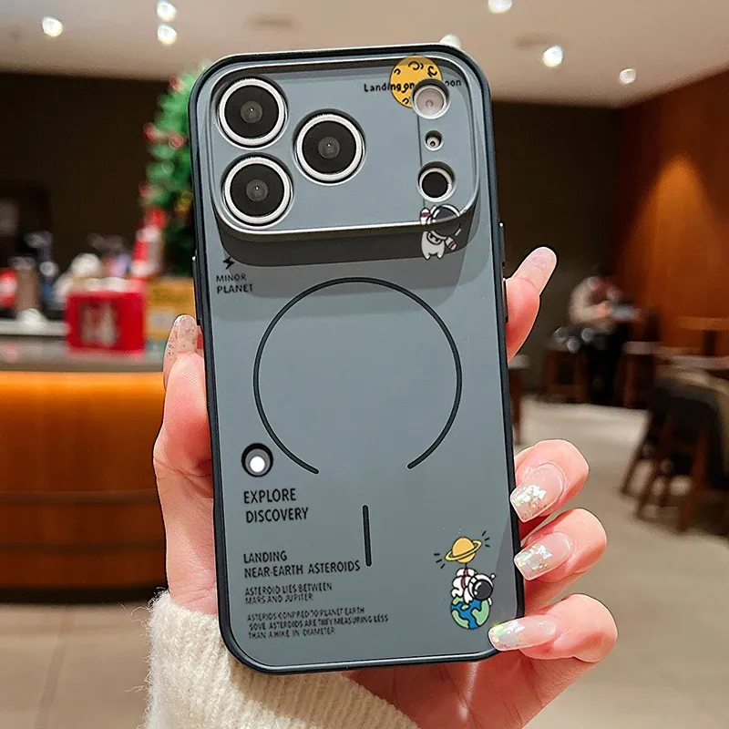 Coque astronaute en apesanteur pour iPhone 17 Pro Max, compatible MagSafe, finition effet peau 13