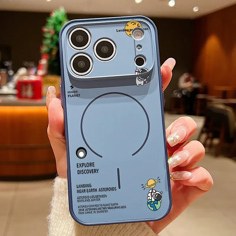 Coque astronaute en apesanteur pour iPhone 17 Pro Max, compatible MagSafe, finition effet peau 12