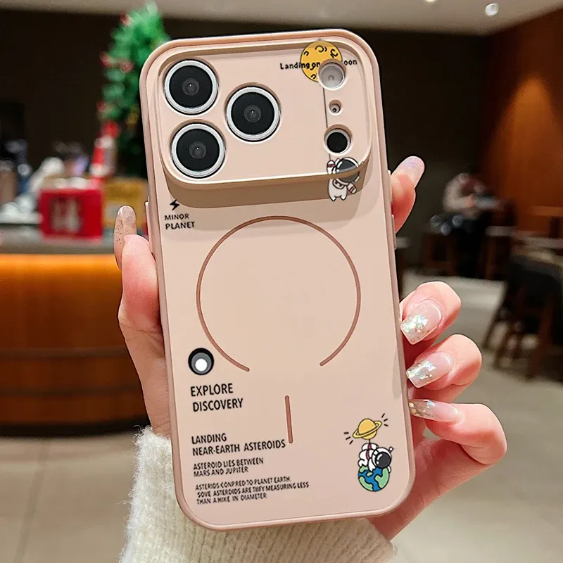 Coque astronaute en apesanteur pour iPhone 17 Pro Max, compatible MagSafe, finition effet peau 11