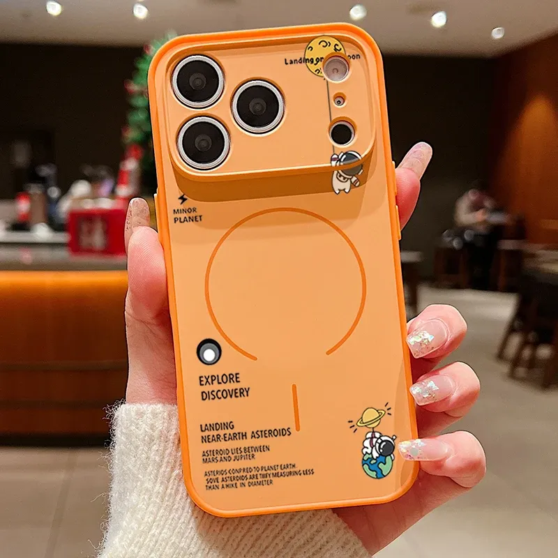 Coque astronaute en apesanteur pour iPhone 17 Pro Max, compatible MagSafe, finition effet peau 9