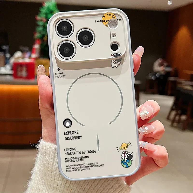 Coque astronaute en apesanteur pour iPhone 17 Pro Max, compatible MagSafe, finition effet peau 8