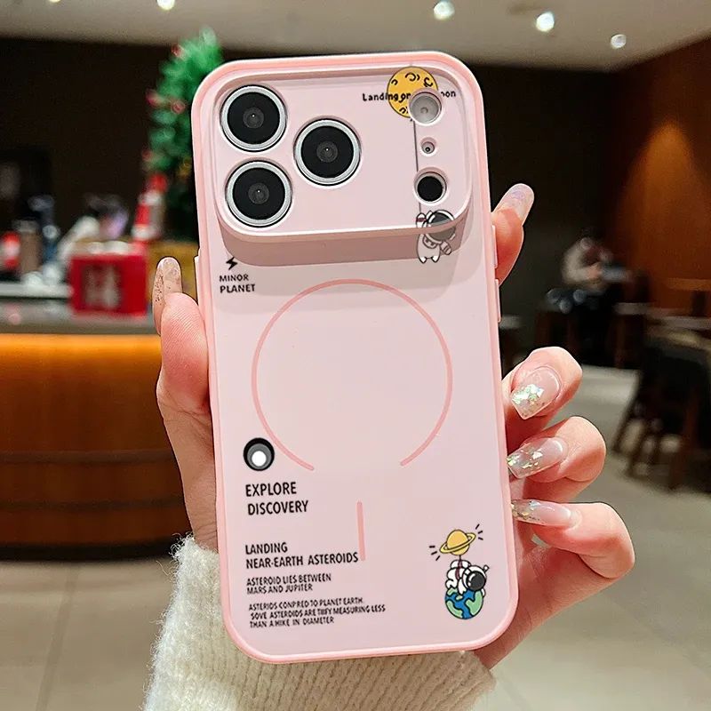 Coque astronaute en apesanteur pour iPhone 17 Pro Max, compatible MagSafe, finition effet peau 7
