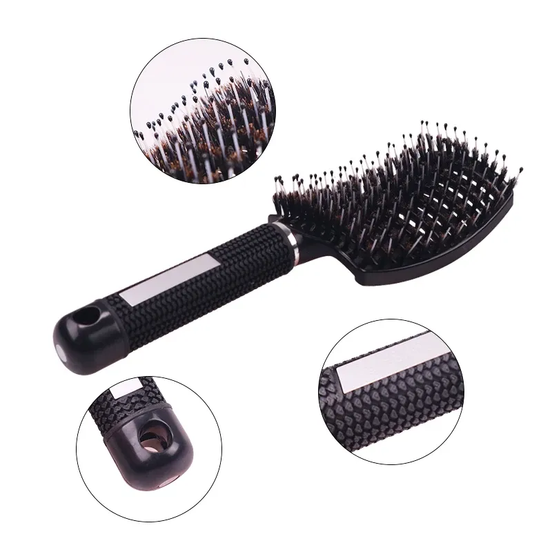 Brosse à cheveux en nylon, mise en situation