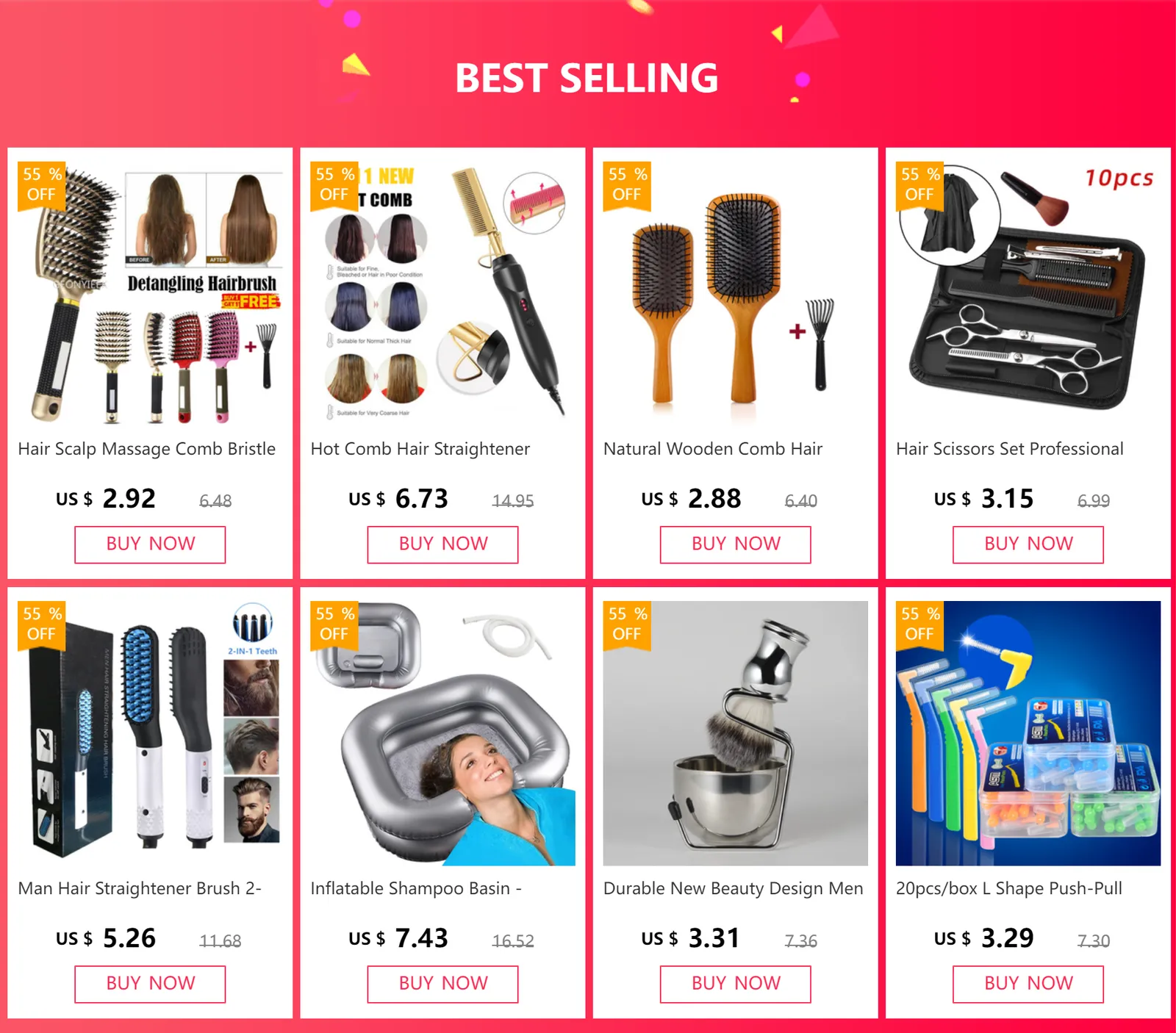 Brosse à cheveux en nylon pour femmes, vue d'ensemble