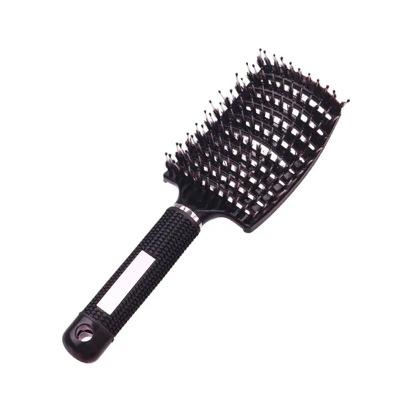 Brosse à cheveux en nylon pour femme, brosse de massage du cuir chevelu avec poils en nylon et poignée incurvée, pour salon de coiffure 10