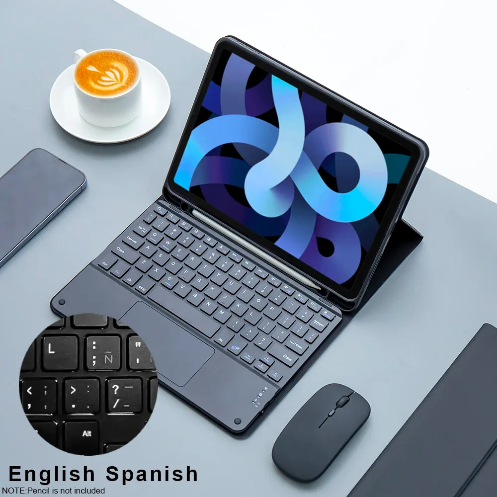 Clavier magique et souris sans fil avec étui pour iPad 9e génération, iPad 10,2" (7e et 8e génération), iPad Pro 11" M4, iPad Air M3 et iPad Air (10e, 5e et 4e génération) 13