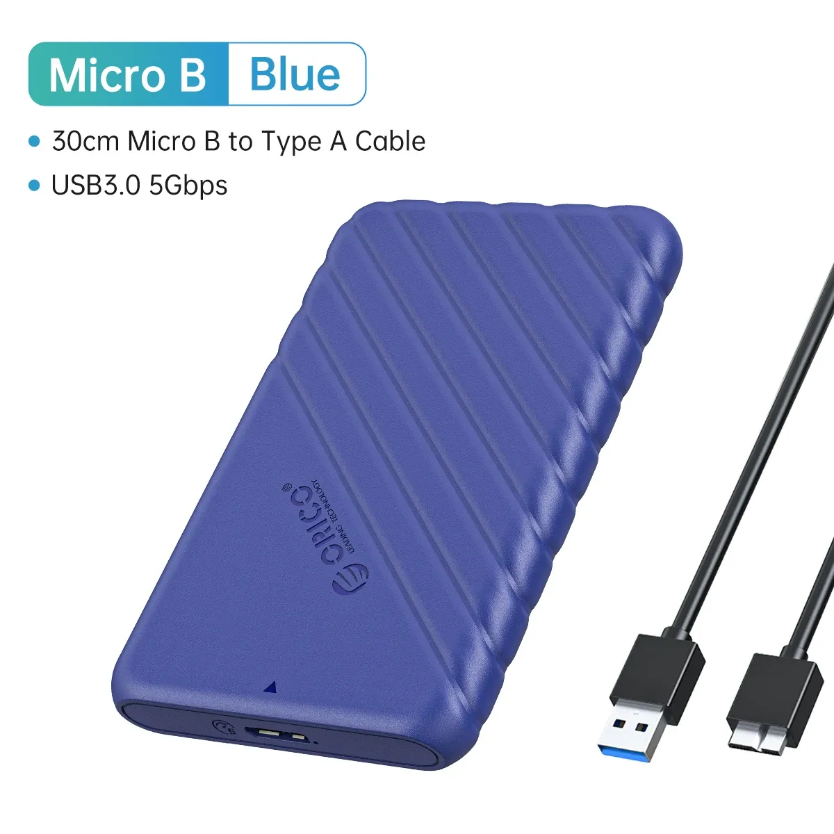 ORICO Boîtier de disque dur SATA vers USB 3.0, 2,5 pouces, USB-C, pour SSD 7-9,5 mm, compatible UASP 8