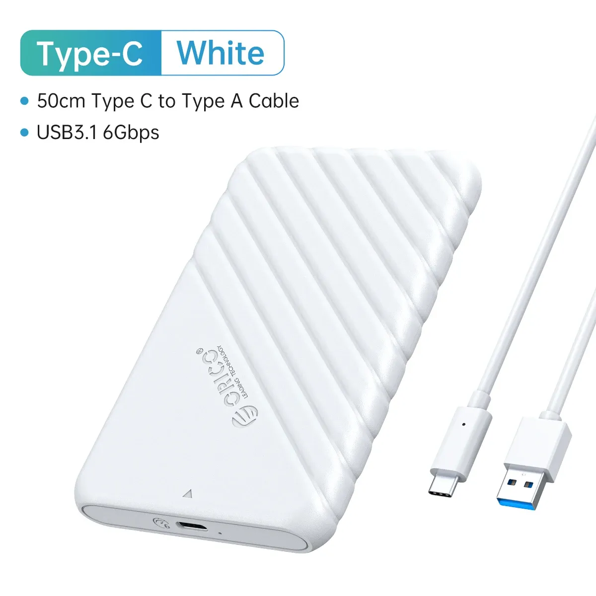 ORICO Boîtier de disque dur SATA vers USB 3.0, 2,5 pouces, USB-C, pour SSD 7-9,5 mm, compatible UASP 7