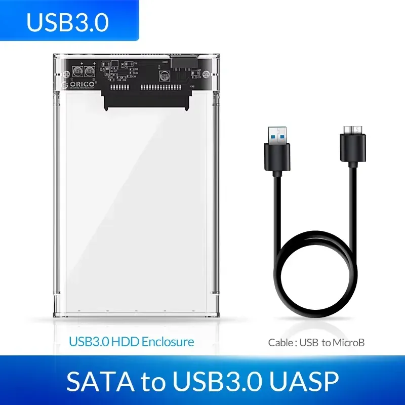 ORICO Boîtier de disque dur SATA vers USB 3.0, 2,5 pouces, USB-C, pour SSD 7-9,5 mm, compatible UASP 18