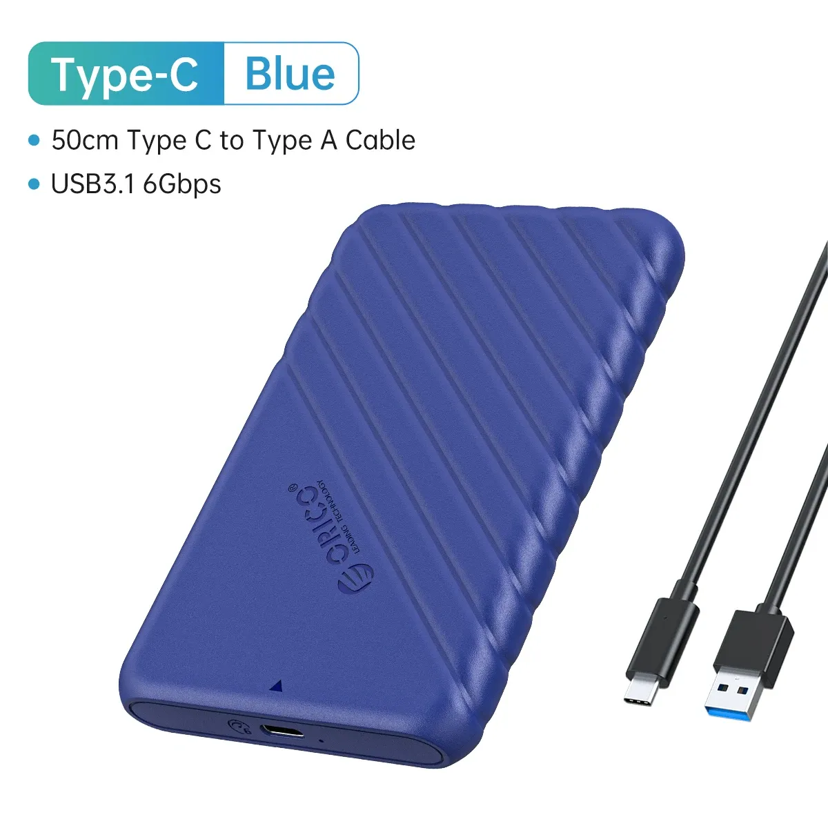 ORICO Boîtier de disque dur SATA vers USB 3.0, 2,5 pouces, USB-C, pour SSD 7-9,5 mm, compatible UASP 17