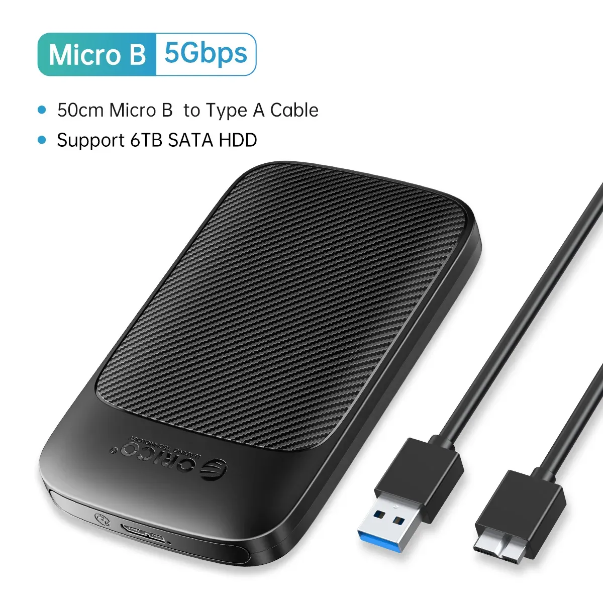 ORICO Boîtier de disque dur SATA vers USB 3.0, 2,5 pouces, USB-C, pour SSD 7-9,5 mm, compatible UASP 11
