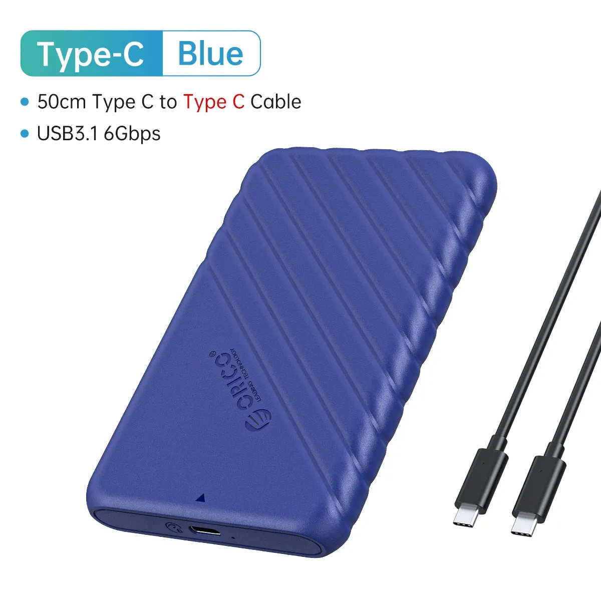 ORICO Boîtier de disque dur SATA vers USB 3.0, 2,5 pouces, USB-C, pour SSD 7-9,5 mm, compatible UASP 20
