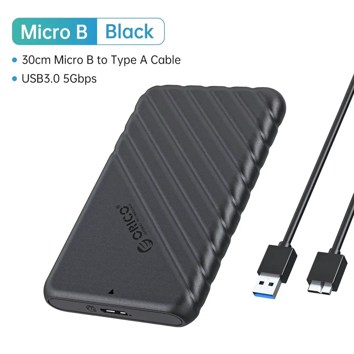 ORICO Boîtier de disque dur SATA vers USB 3.0, 2,5 pouces, USB-C, pour SSD 7-9,5 mm, compatible UASP 10