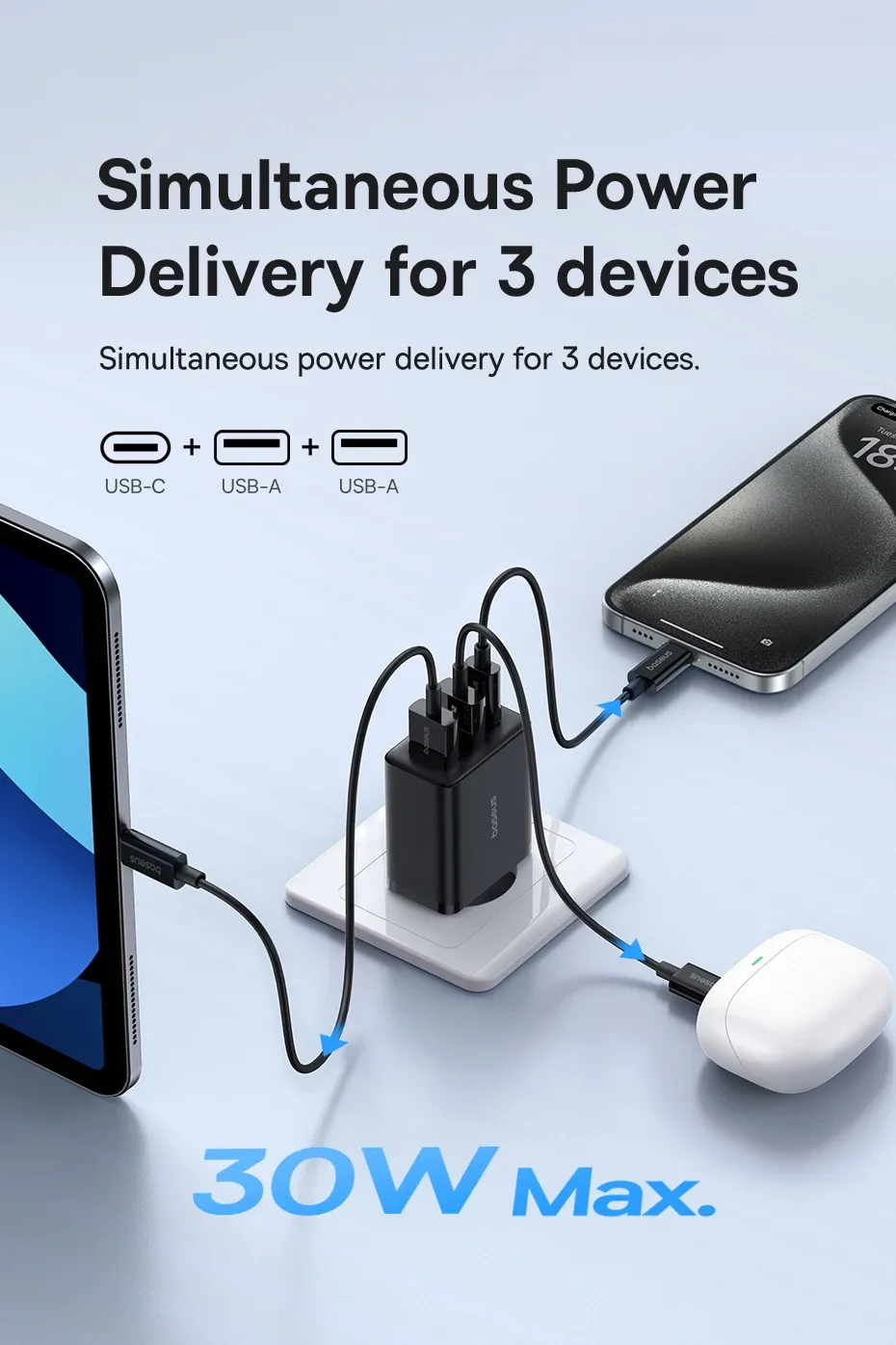 Détail des finitions du chargeur Baseus