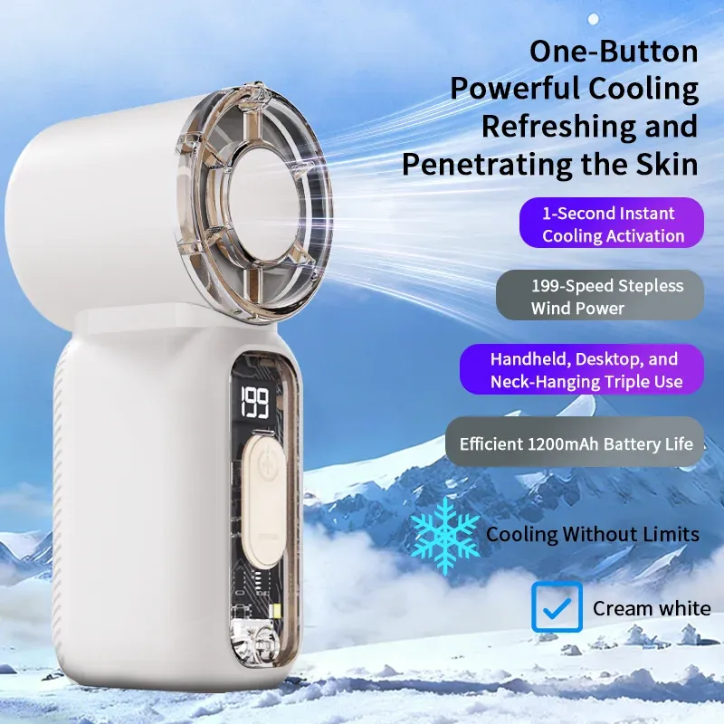 Ventilateur portable rechargeable ultra-compact à haute vitesse, avec affichage numérique et flux d'air puissant ultra-silencieux 10