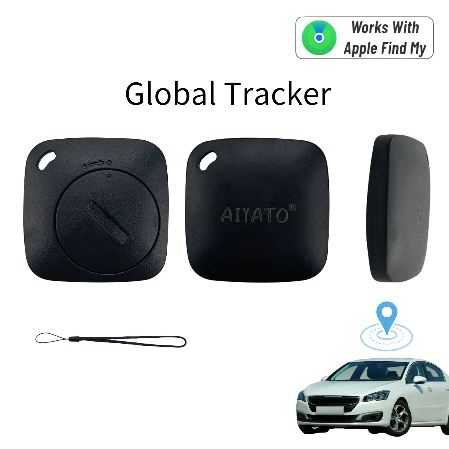 AIYATO Traqueur Bluetooth compatible avec l'application Localiser d'Apple, détecteur de clés pour clés, sacs, portefeuilles et bagages, compatible uniquement avec iOS - Image 1