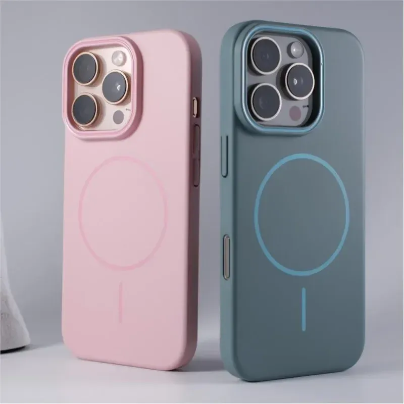 Coque magnétique antichoc mate en polycarbonate rigide pour iPhone 17 Air, 16e, 15, 14 Plus, 13, 12 mini, 11 Pro, XR, XS Max, compatible MagSafe 6