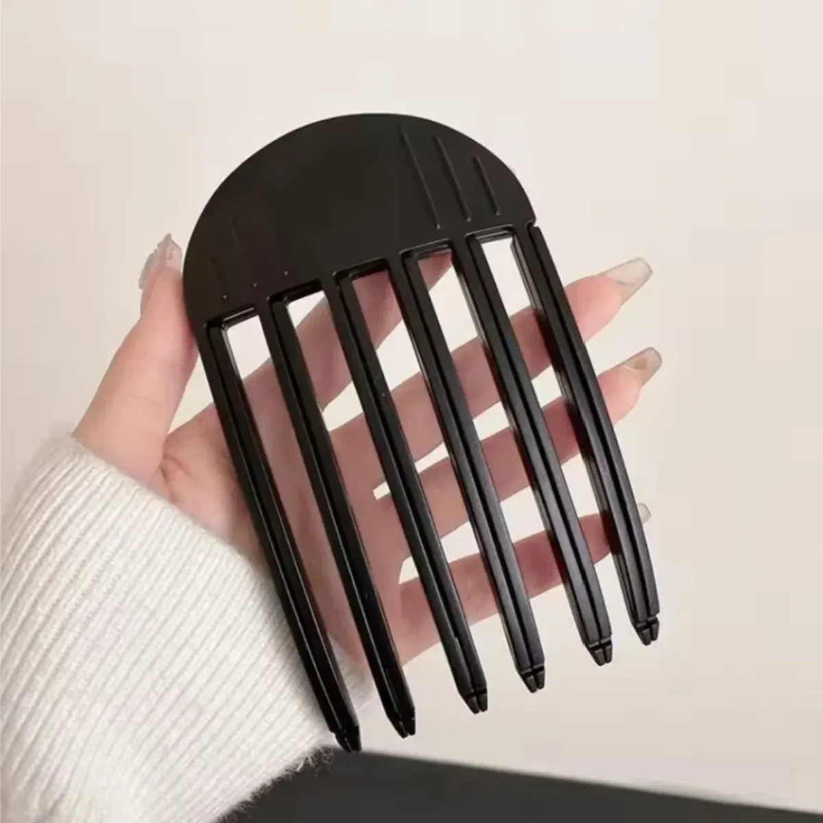 Peigne à pince pour racines volumineuses, lot de 2 (3 dents et 6 dents), peigne de coiffage paresseux, style haut de gamme, pour boucles, format portable, peigne sculptant le volume façon coréenne 10