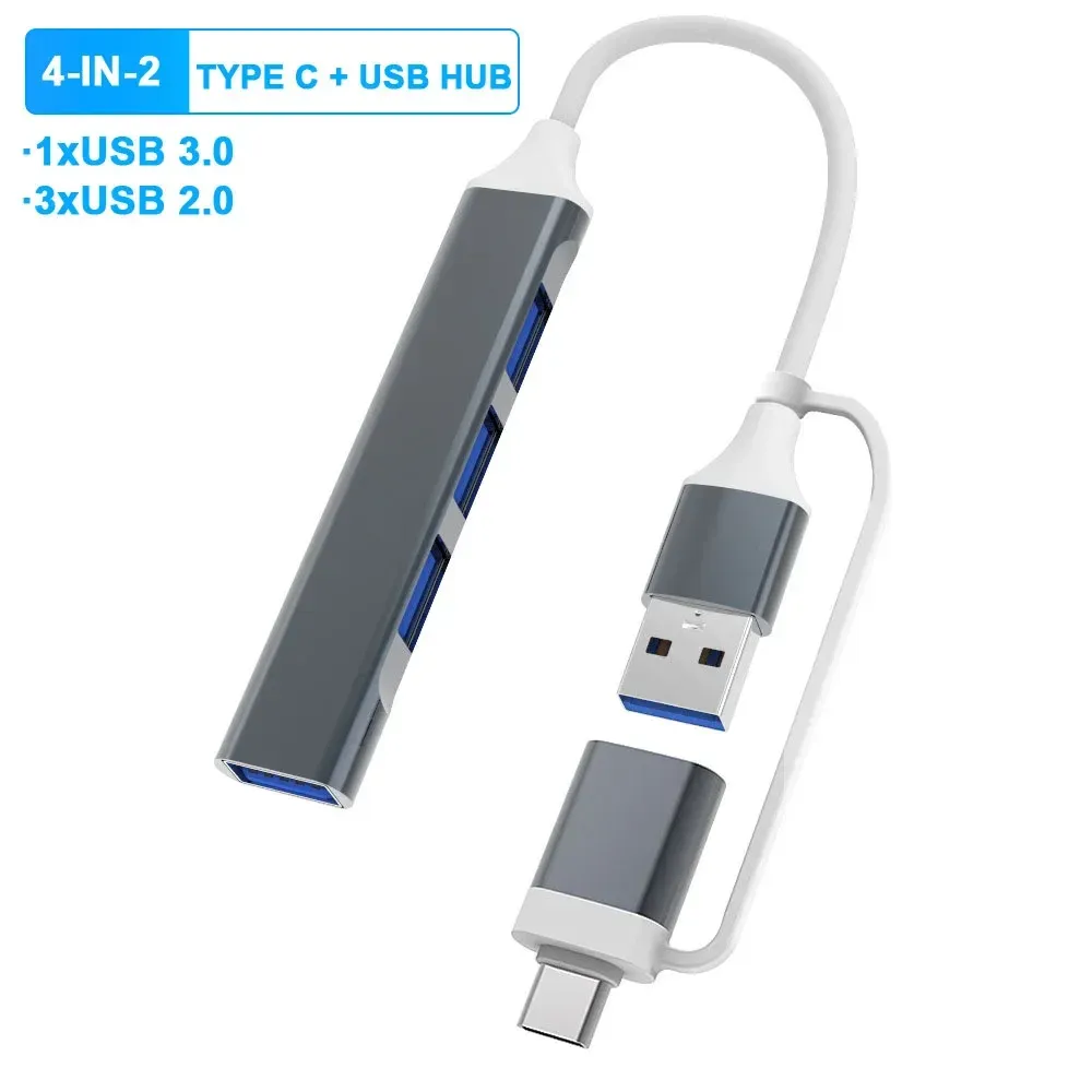 Hub USB 3.0 5 Gbit/s, station d'accueil USB-C, répartiteur haute vitesse, adaptateur multiport, lecteur de cartes SD/TF pour PC, ordinateurs portables et MacBook 8