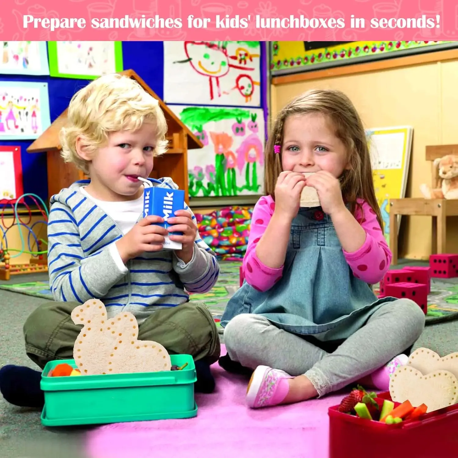 Boîte Bento pour enfants vue de près