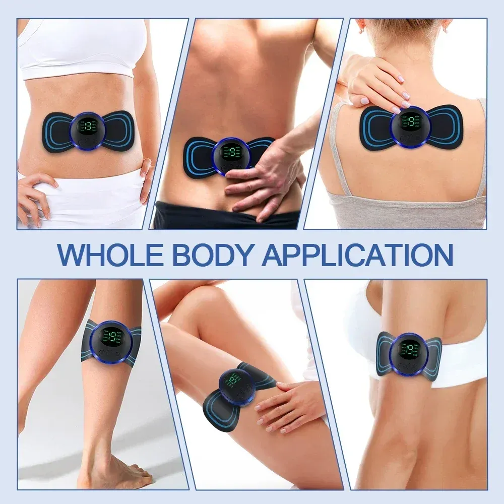 Mini patch de massage électrique EMS, utilisation sur les jambes