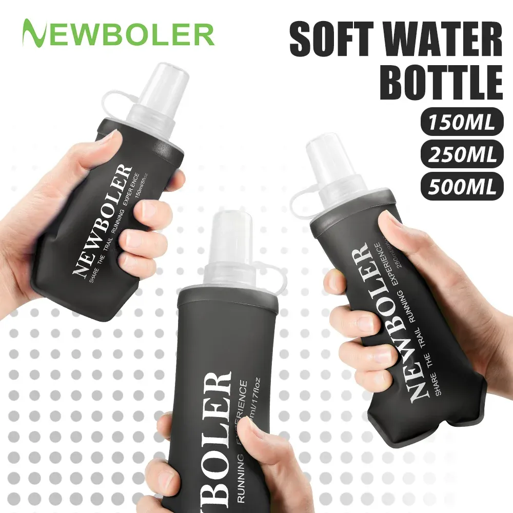 Bouteille d'eau pliable de sport en TPU 150/250/500 ml, portable, pour la course, la randonnée, le vélo et le fitness - Image 1