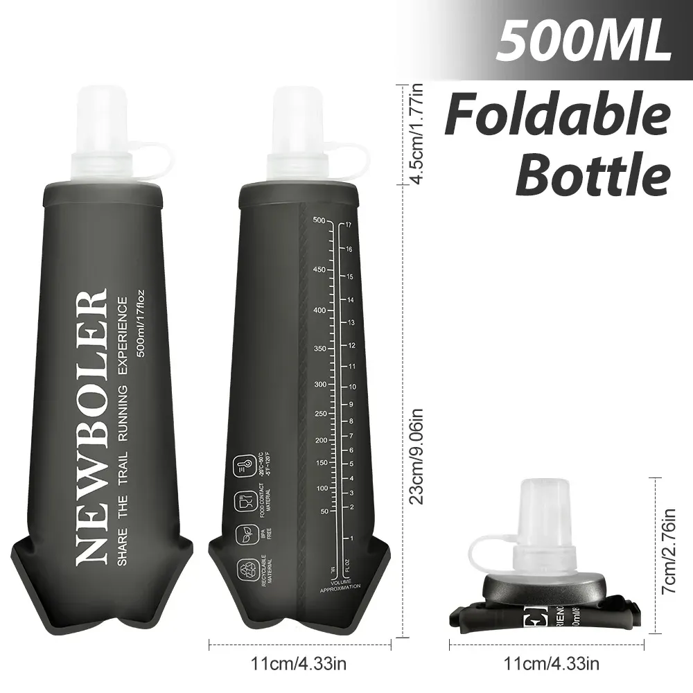 Gourde souple pliable de sport, rangement