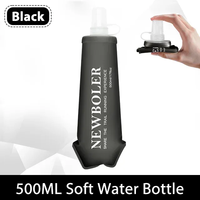 Bouteille d'eau pliable de sport en TPU 150/250/500 ml, portable, pour la course, la randonnée, le vélo et le fitness 11