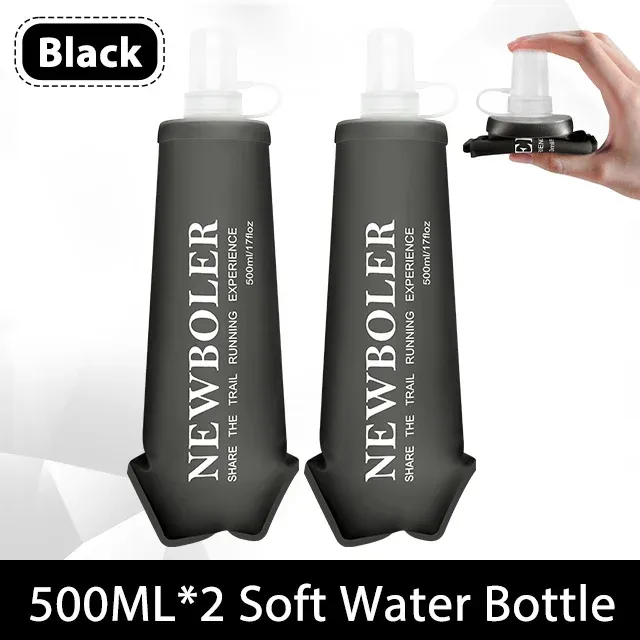 Bouteille d'eau pliable de sport en TPU 150/250/500 ml, portable, pour la course, la randonnée, le vélo et le fitness 12