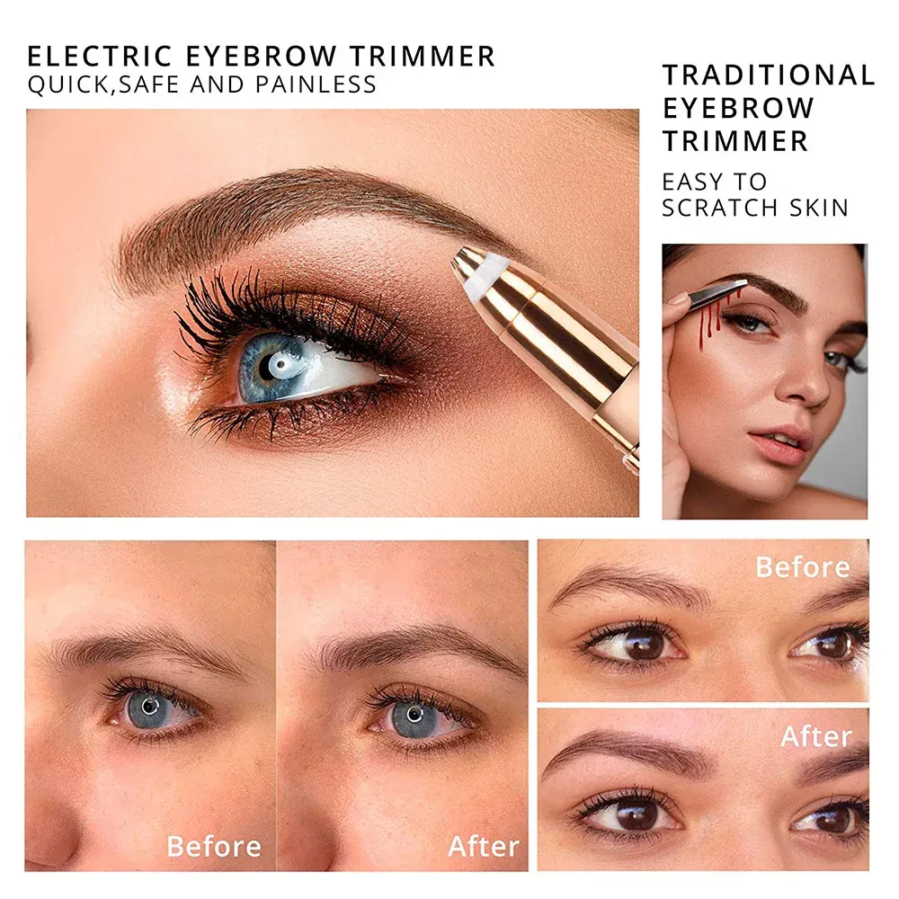 Rasoir à sourcils et rasoir 2 en 1 en situation d'utilisation