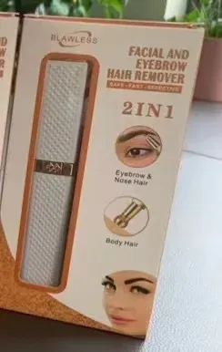 Rasoir 2 en 1 rechargeable à lumière LED pour sourcils et visage, épilation indolore des duvets, poils du visage, sourcils et lèvres – 1 pièce 7