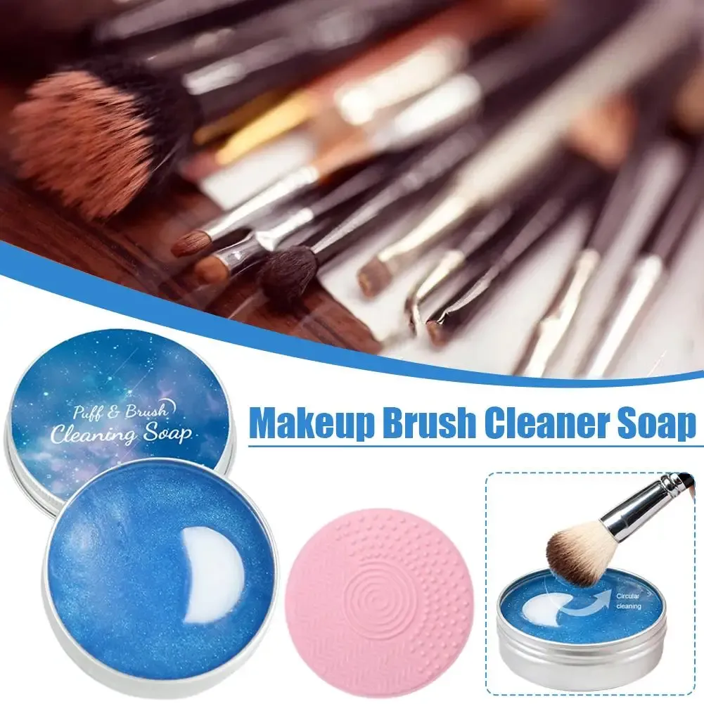 Savon nettoyant pour pinceaux de maquillage avec tapis en silicone, nettoyage en profondeur, efficace sur le maquillage waterproof, pour pinceaux et éponges synthétiques et naturels 6