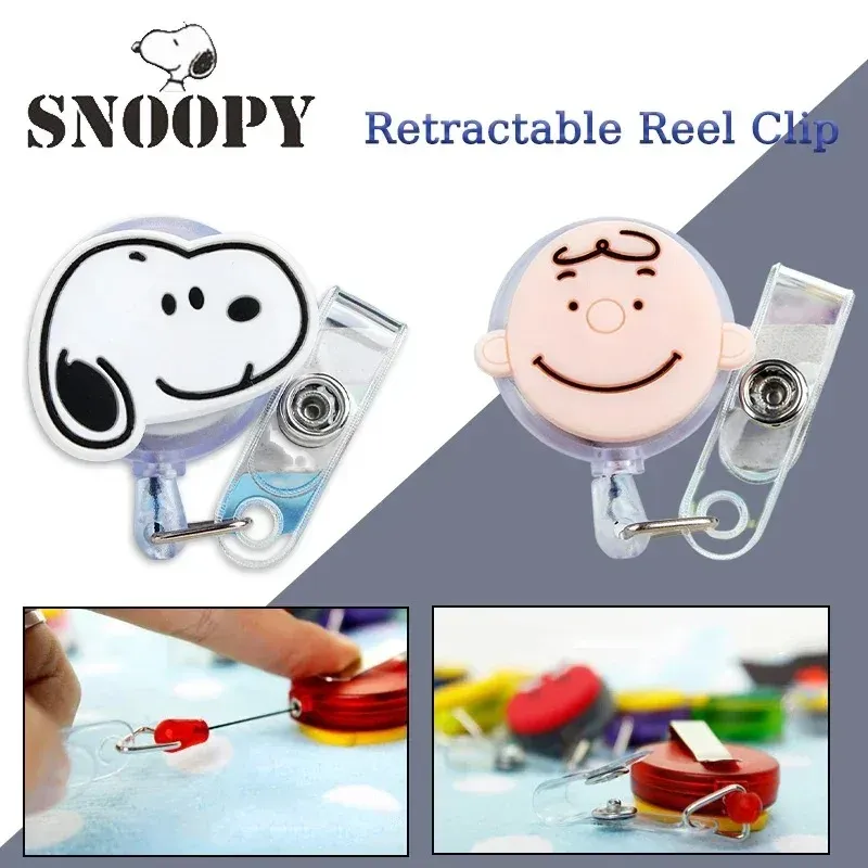 Porte-badge rétractable Snoopy avec cordon pour étudiants 1