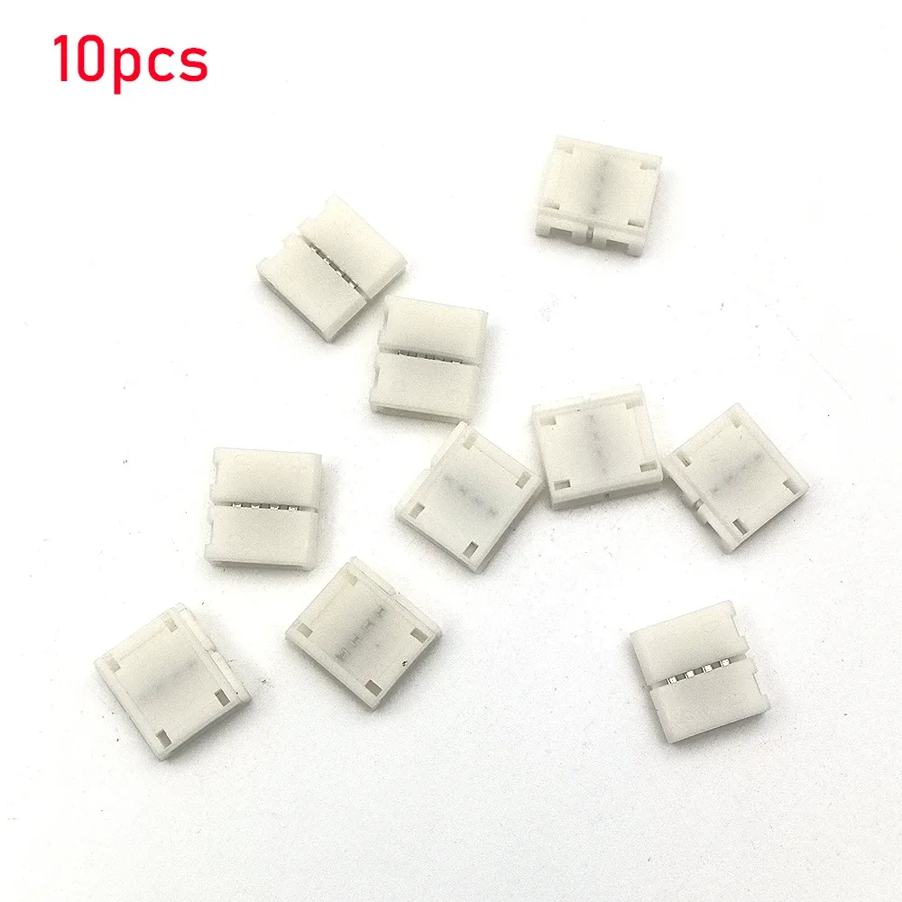 Connecteur sans soudure en L pour bande LED, 4 broches, 10 mm, pour bande RGB 5050/3528 PCB, lot de 10 pièces 4