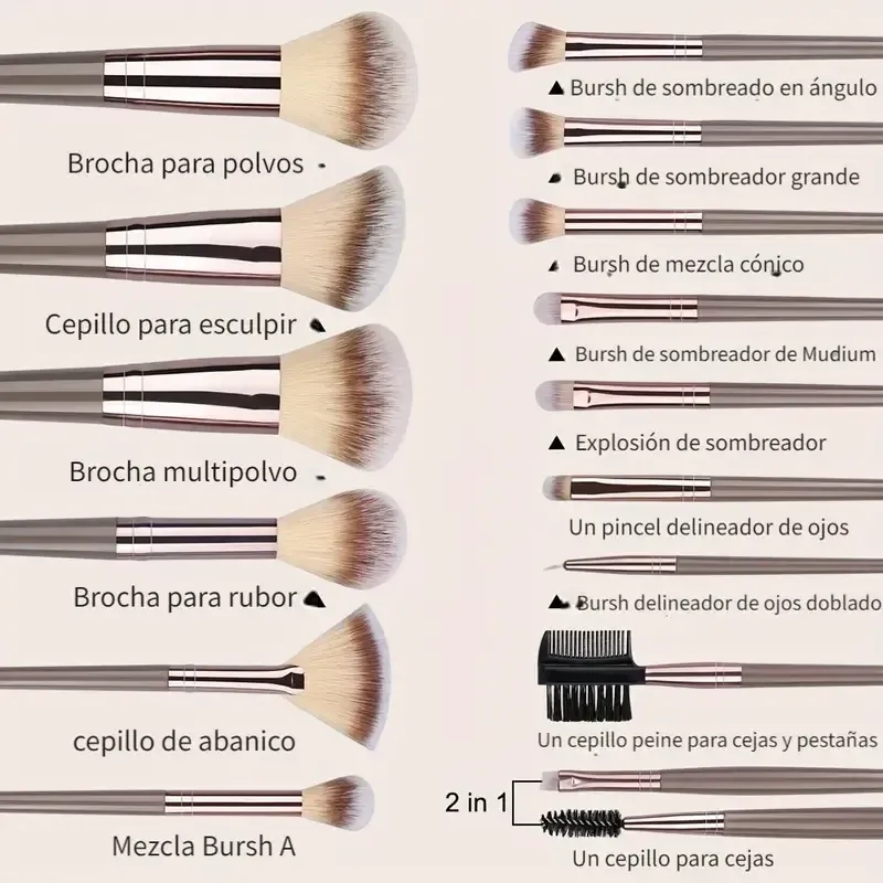 Ensemble professionnel de 3 à 20 pinceaux de maquillage doux et moelleux pour fond de teint, fard à paupières, correcteur, estompeur, blush, pinceau Kabuki, outil de beauté pour femmes 3