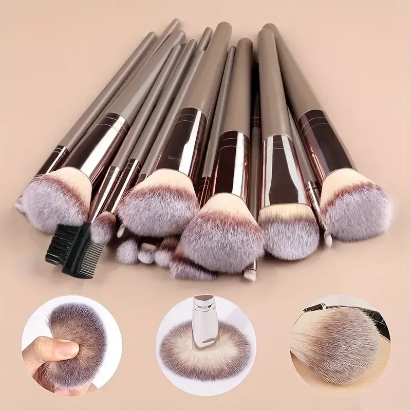 Ensemble professionnel de 3 à 20 pinceaux de maquillage doux et moelleux pour fond de teint, fard à paupières, correcteur, estompeur, blush, pinceau Kabuki, outil de beauté pour femmes 2