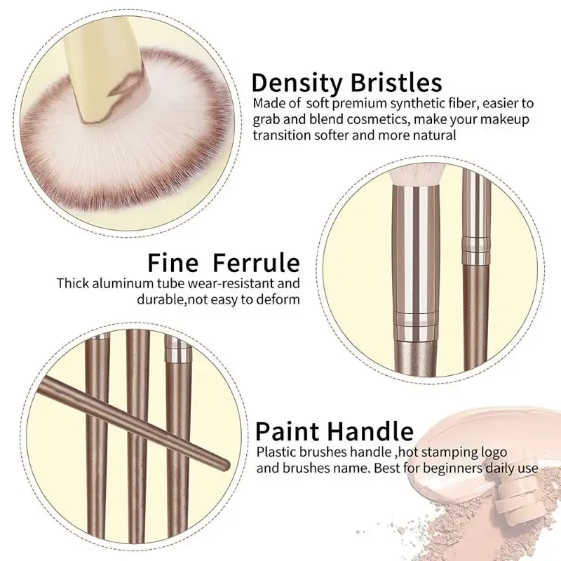 Ensemble professionnel de 3 à 20 pinceaux de maquillage doux et moelleux pour fond de teint, fard à paupières, correcteur, estompeur, blush, pinceau Kabuki, outil de beauté pour femmes 4