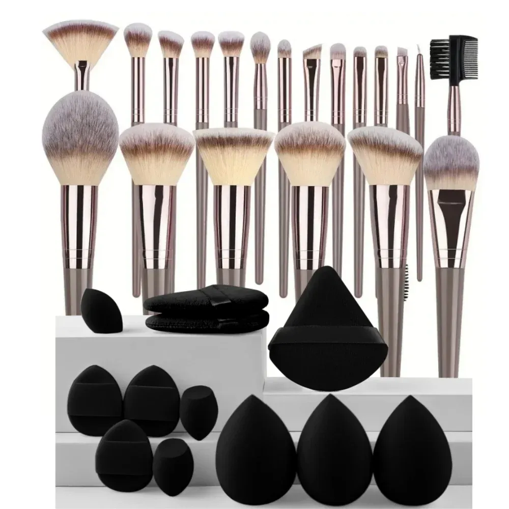 Ensemble professionnel de 3 à 20 pinceaux de maquillage doux et moelleux pour fond de teint, fard à paupières, correcteur, estompeur, blush, pinceau Kabuki, outil de beauté pour femmes 12