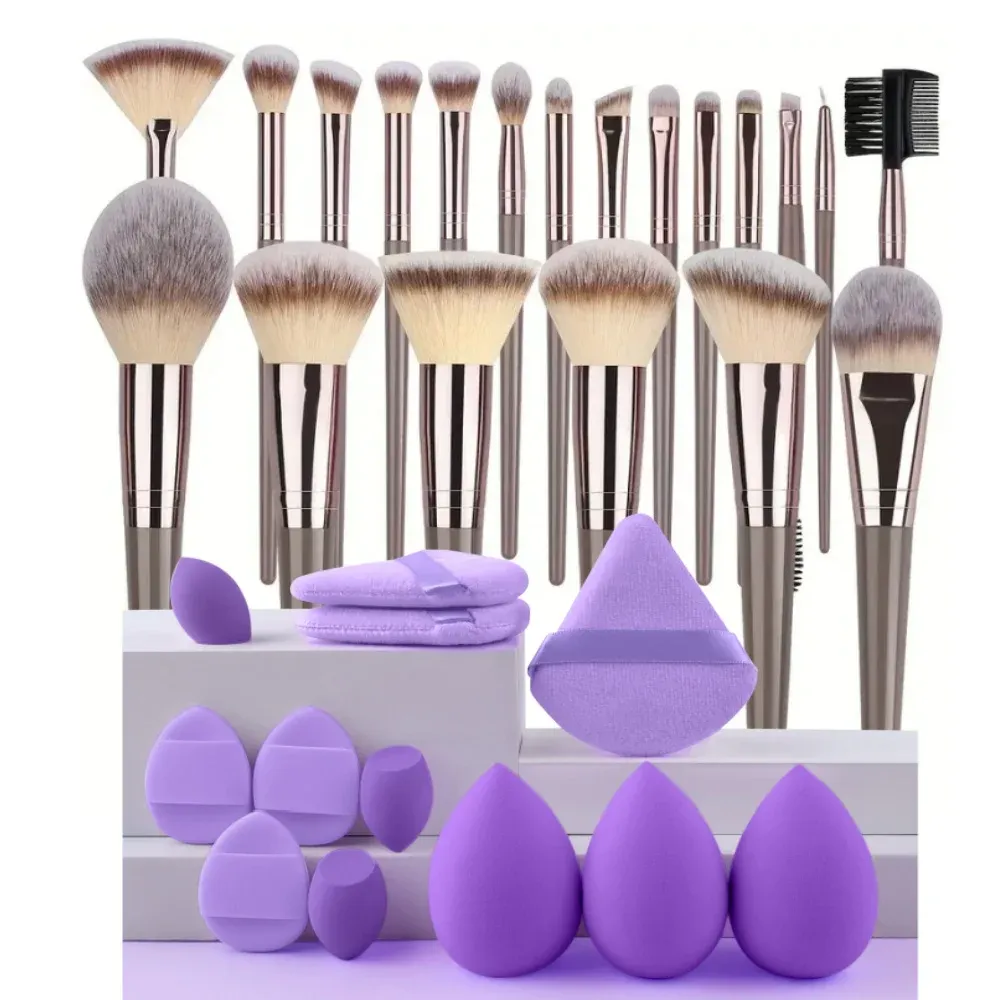 Ensemble professionnel de 3 à 20 pinceaux de maquillage doux et moelleux pour fond de teint, fard à paupières, correcteur, estompeur, blush, pinceau Kabuki, outil de beauté pour femmes 13