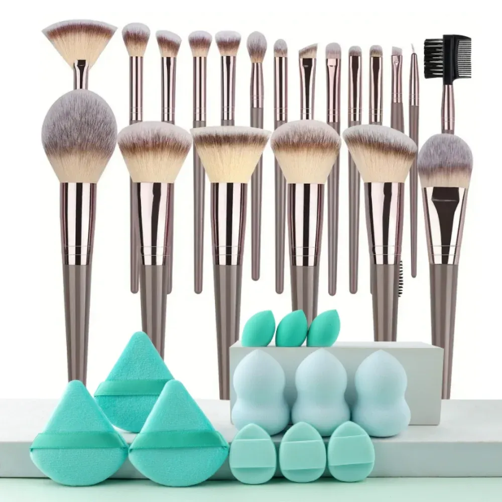 Ensemble professionnel de 3 à 20 pinceaux de maquillage doux et moelleux pour fond de teint, fard à paupières, correcteur, estompeur, blush, pinceau Kabuki, outil de beauté pour femmes 14