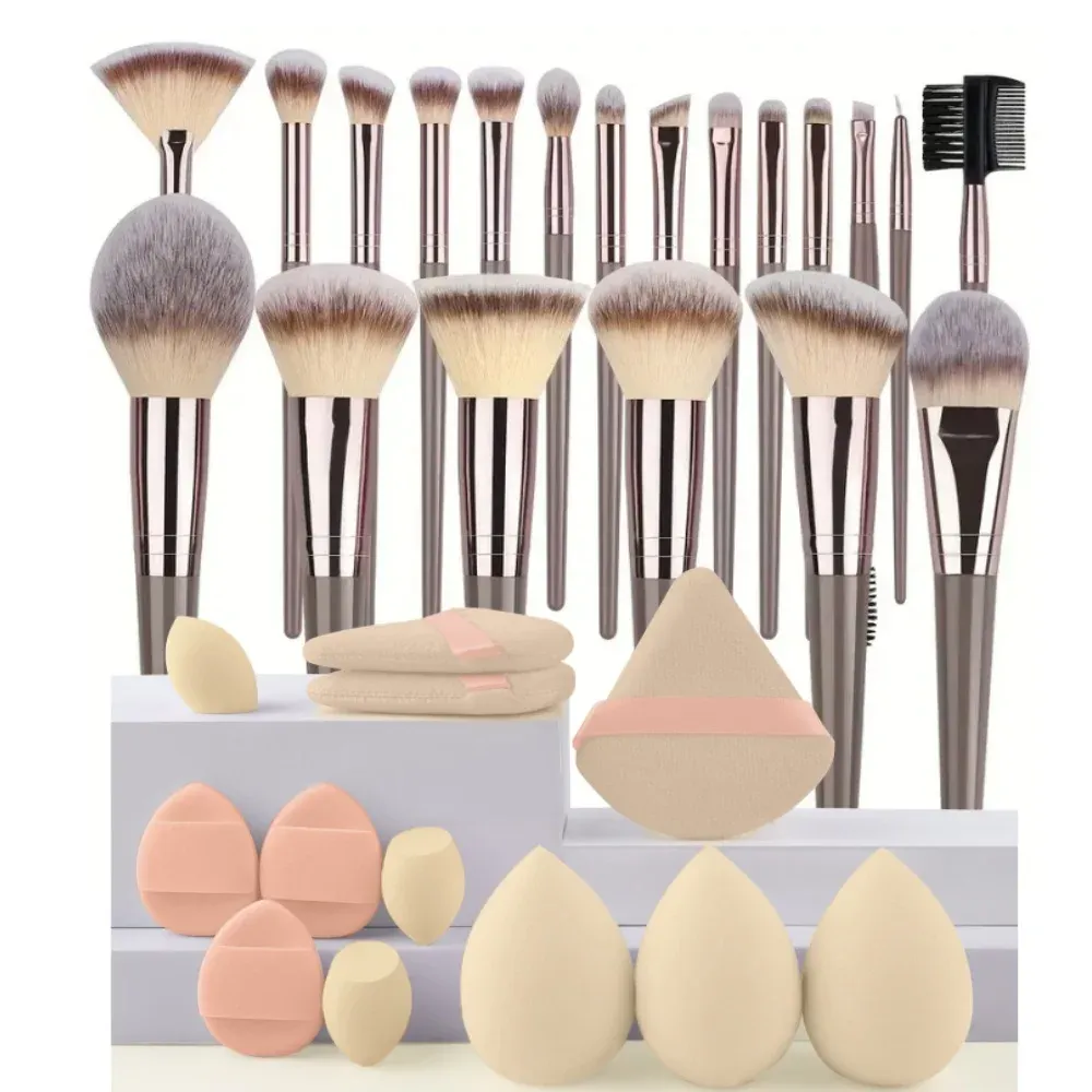 Ensemble professionnel de 3 à 20 pinceaux de maquillage doux et moelleux pour fond de teint, fard à paupières, correcteur, estompeur, blush, pinceau Kabuki, outil de beauté pour femmes 15