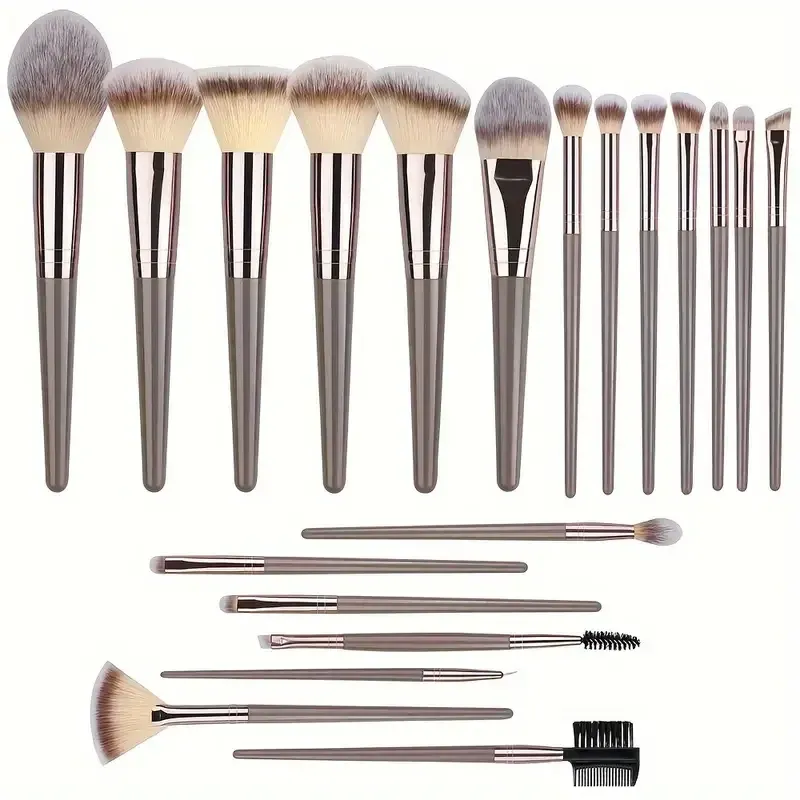 Ensemble professionnel de 3 à 20 pinceaux de maquillage doux et moelleux pour fond de teint, fard à paupières, correcteur, estompeur, blush, pinceau Kabuki, outil de beauté pour femmes 16