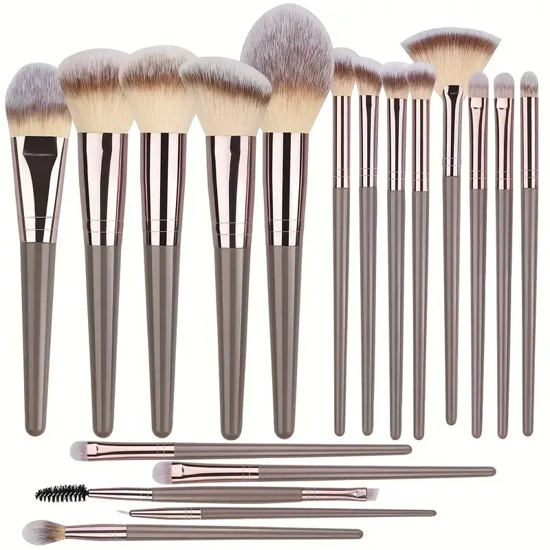 Ensemble professionnel de 3 à 20 pinceaux de maquillage doux et moelleux pour fond de teint, fard à paupières, correcteur, estompeur, blush, pinceau Kabuki, outil de beauté pour femmes 17